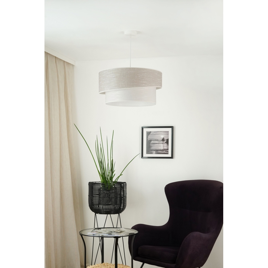 Brilagi - Candeeiro suspenso DOVER SHINE 1xE27/15W/230V diâmetro 50 cm cinzento/creme