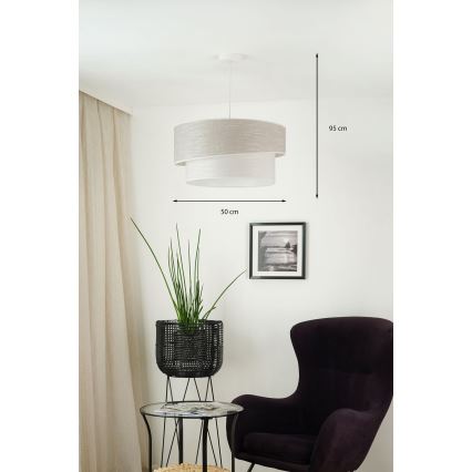 Brilagi - Candeeiro suspenso DOVER SHINE 1xE27/15W/230V diâmetro 50 cm cinzento/creme