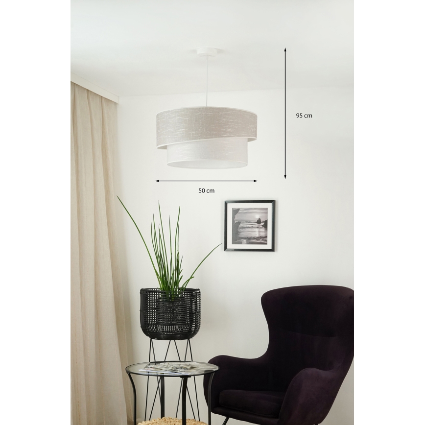 Brilagi - Candeeiro suspenso DOVER SHINE 1xE27/15W/230V diâmetro 50 cm cinzento/creme