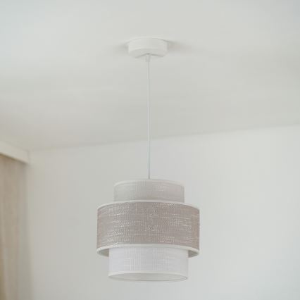 Brilagi - Candeeiro suspenso DOVER SPACE 1xE27/15W/230V diâmetro 25 cm cinzento/creme