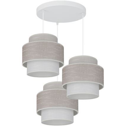 Brilagi - Candeeiro suspenso DOVER SPACE 3xE27/15W/230V cinzento/creme