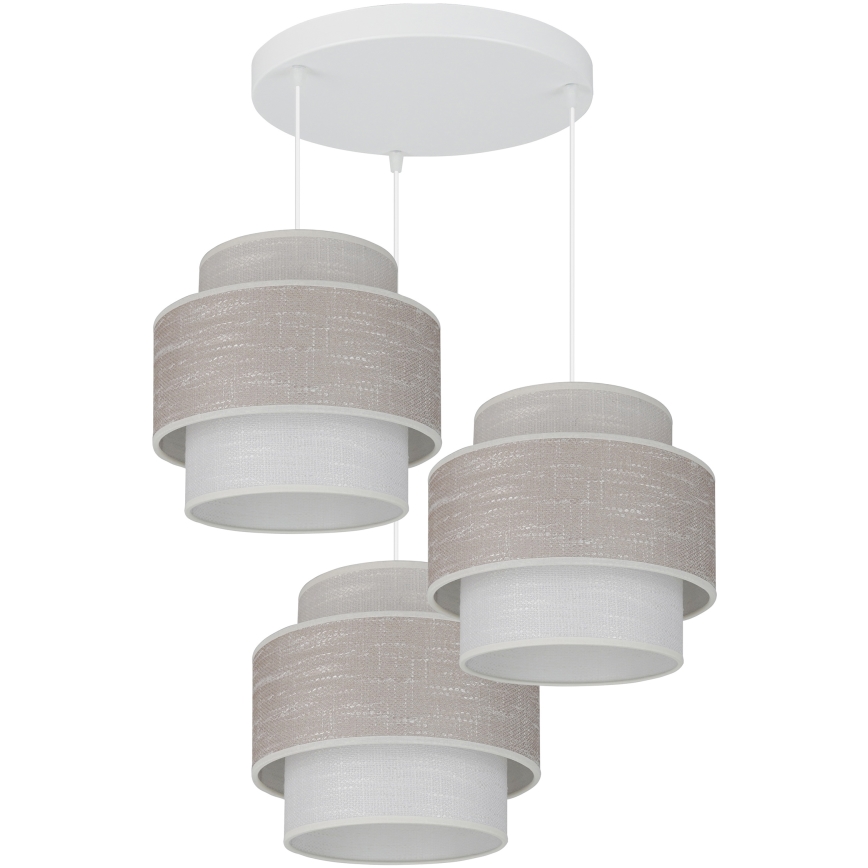 Brilagi - Candeeiro suspenso DOVER SPACE 3xE27/15W/230V cinzento/creme