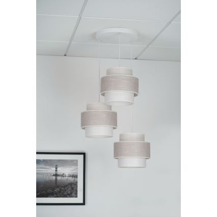 Brilagi - Candeeiro suspenso DOVER SPACE 3xE27/15W/230V cinzento/creme