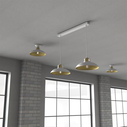 Brilagi - Candeeiro suspenso FLAMENGO 2xE27/60W/230V branco