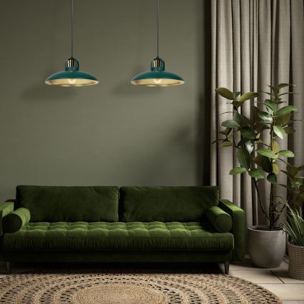 Brilagi - Candeeiro suspenso FLAMENGO 2xE27/60W/230V verde
