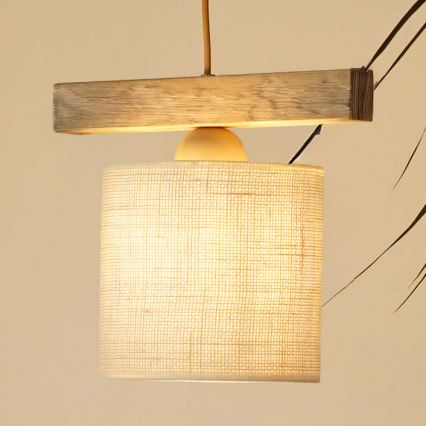 Brilagi - Candeeiro suspenso FOREST 1xE27/15W/230V pinho/castanho/creme