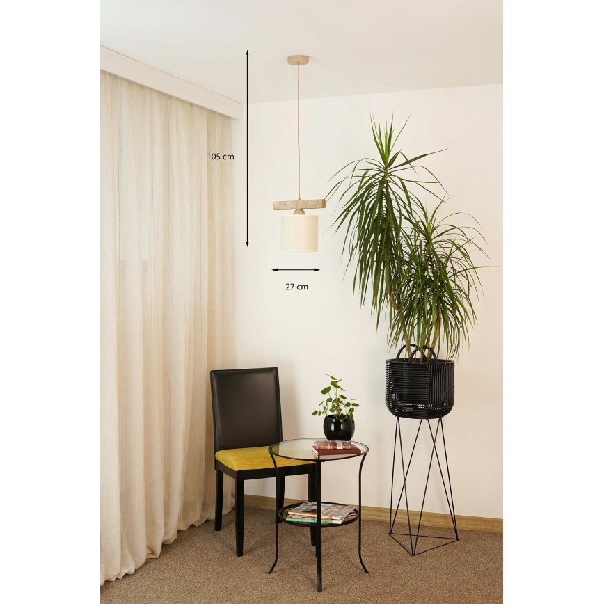 Brilagi - Candeeiro suspenso FOREST 1xE27/15W/230V pinho/castanho/creme