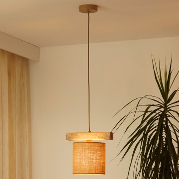Brilagi - Candeeiro suspenso FOREST 1xE27/15W/230V pinho/castanho