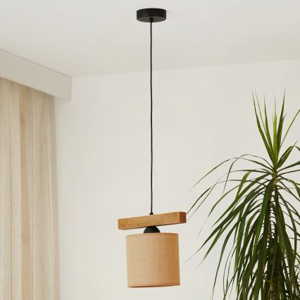 Brilagi - Candeeiro suspenso FOREST 1xE27/15W/230V pinho/castanho/preto