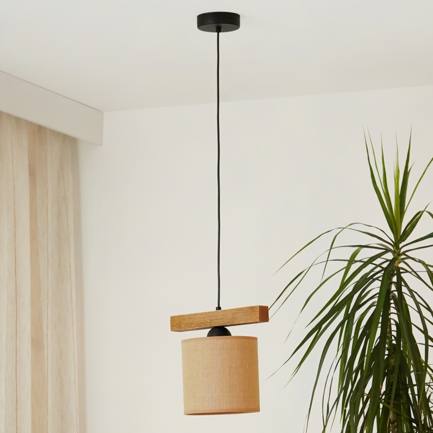 Brilagi - Candeeiro suspenso FOREST 1xE27/15W/230V pinho/castanho/preto