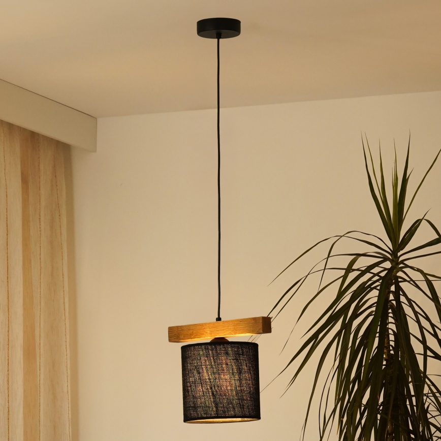 Brilagi - Candeeiro suspenso FOREST 1xE27/15W/230V pinho/preto