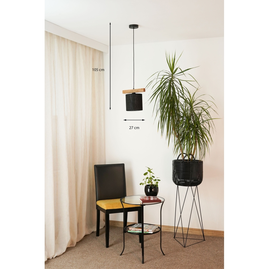 Brilagi - Candeeiro suspenso FOREST 1xE27/15W/230V pinho/preto