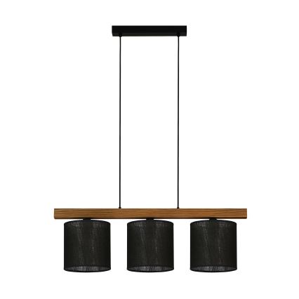 Brilagi - Candeeiro suspenso FOREST 3xE27/15W/230V pinho/preto