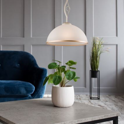 Brilagi - Candeeiro suspenso LED ANTICO 1xE27/60W/230V branco pátina
