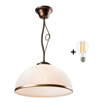 Brilagi - Candeeiro suspenso LED ANTICO 1xE27/60W/230V bronze pátina