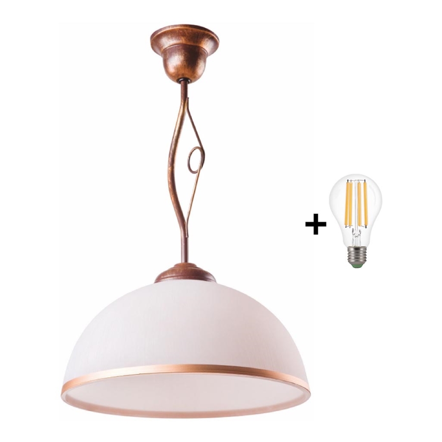 Brilagi - Candeeiro suspenso LED ANTICO 1xE27/60W/230V bronze pátina