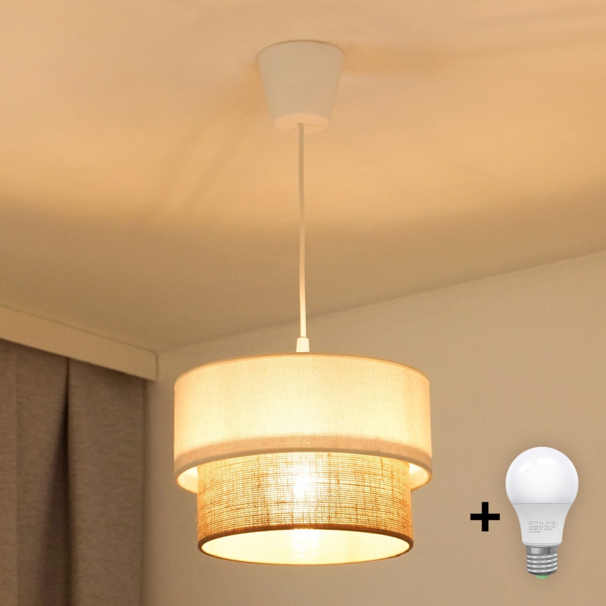 Brilagi - Candeeiro suspenso LED BOHO STYLE 1xE27/15W/230V diâmetro 25 cm