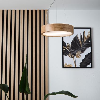Brilagi - Candeeiro suspenso LED CARVALHO 2xE27/60W/230V carvalho diâmetro 37 cm