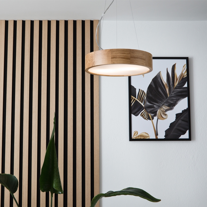 Brilagi - Candeeiro suspenso LED CARVALHO 2xE27/60W/230V carvalho diâmetro 37 cm