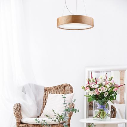 Brilagi - Candeeiro suspenso LED CARVALHO 2xE27/60W/230V carvalho diâmetro 37 cm