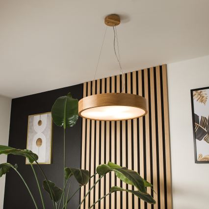 Brilagi - Candeeiro suspenso LED CARVALHO 3xE27/60W/230V carvalho diâmetro 47,5 cm