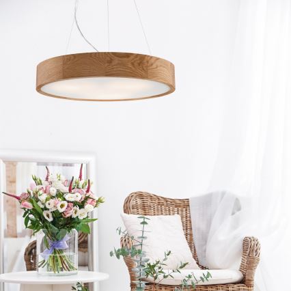 Brilagi - Candeeiro suspenso LED CARVALHO 3xE27/60W/230V carvalho diâmetro 47,5 cm