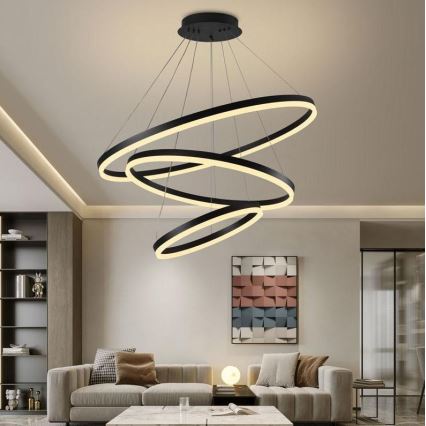 Brilagi - Candeeiro suspenso LED com regulação CIRCLE LED/125W/230V 3000-6500K preto + comando