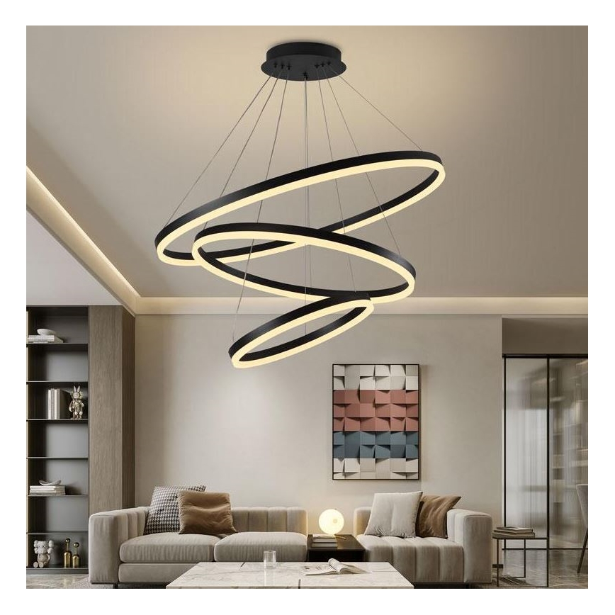 Brilagi - Candeeiro suspenso LED com regulação CIRCLE LED/125W/230V 3000-6500K preto + comando