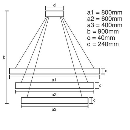 Brilagi - Candeeiro suspenso LED com regulação CIRCLE LED/125W/230V 3000-6500K preto + comando