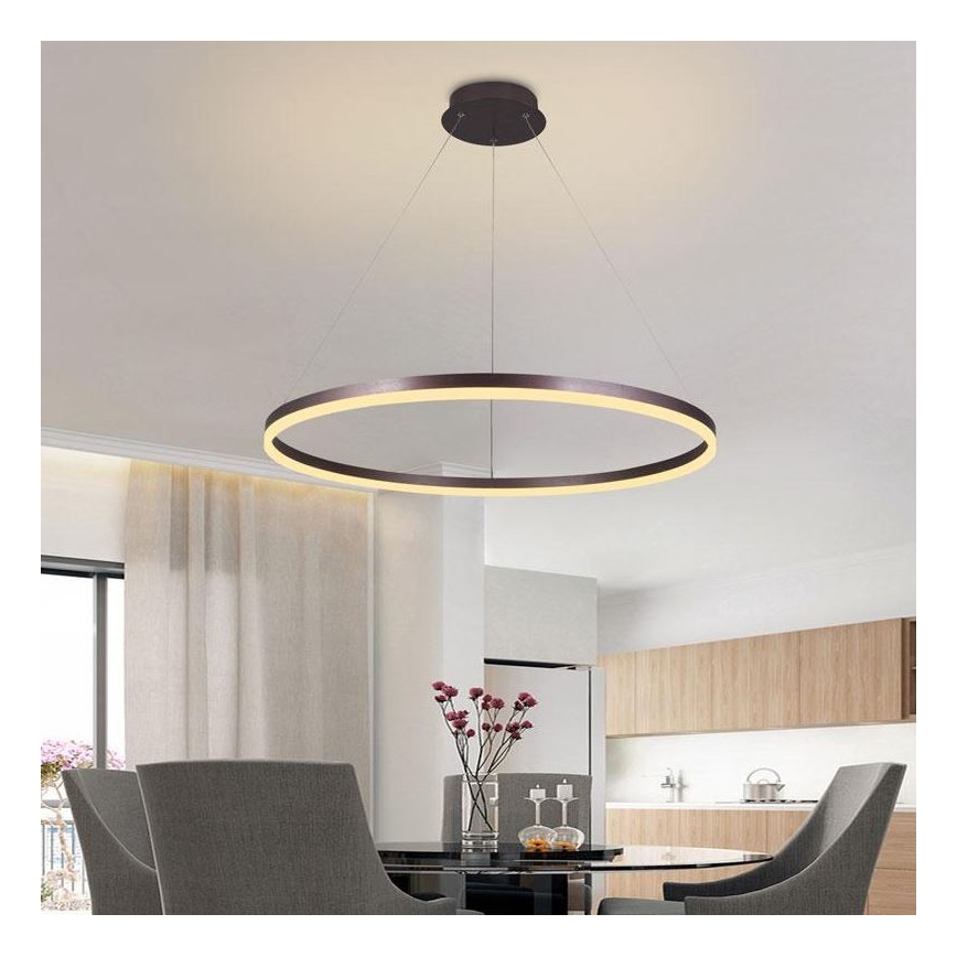 Brilagi - Candeeiro suspenso LED com regulação CIRCLE LED/55W/230V 3000-6500K castanho + comando