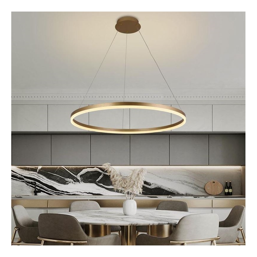 Brilagi - Candeeiro suspenso LED com regulação CIRCLE LED/55W/230V 3000-6500K dourado + comando