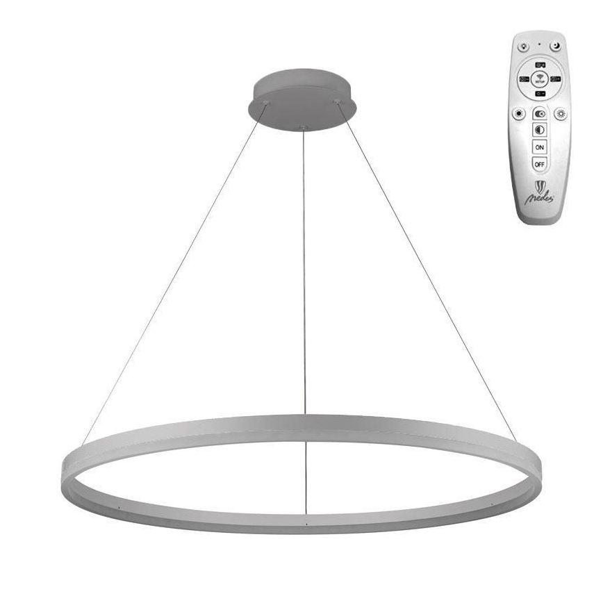 Brilagi - Candeeiro suspenso LED com regulação CIRCLE LED/55W/230V 3000-6500K prateado + comando