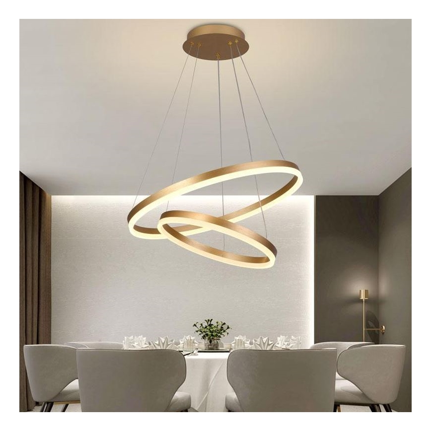 Brilagi - Candeeiro suspenso LED com regulação CIRCLE LED/70W/230V 3000-6500K dourado + comando