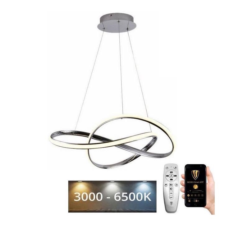 Brilagi - Candeeiro suspenso LED com regulação COSMOWAVE LED/70W/230V cromado + comando