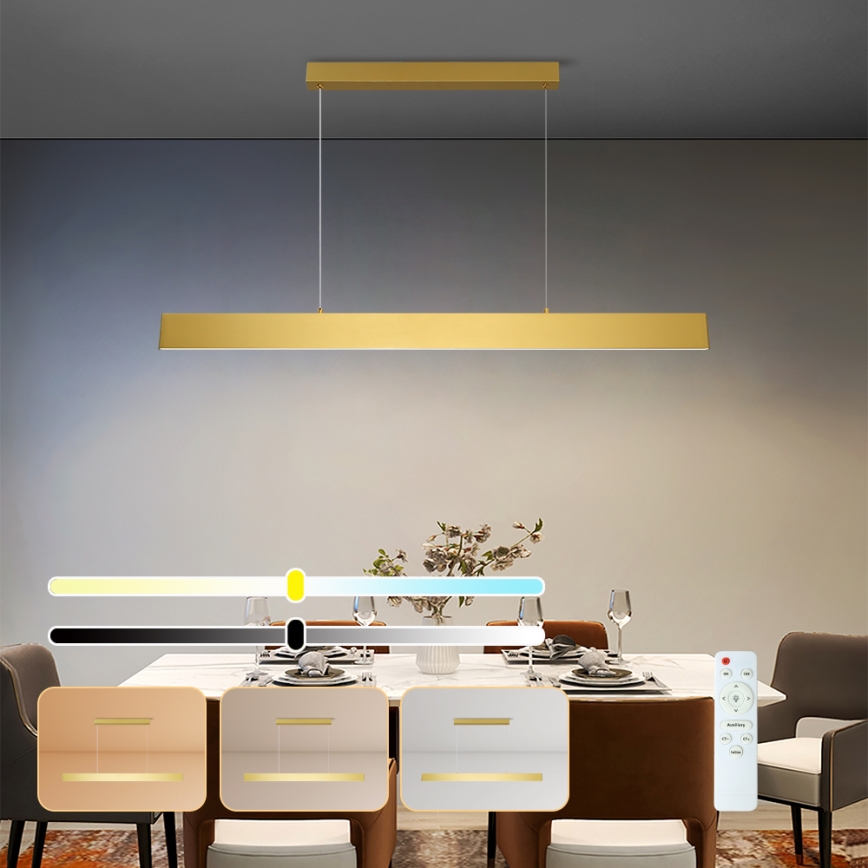 Brilagi - Candeeiro suspenso LED com regulação SLIMLINE LED/40W/230V 3000-6000K dourado + comando
