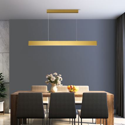 Brilagi - Candeeiro suspenso LED com regulação SLIMLINE LED/40W/230V 3000-6000K dourado + comando
