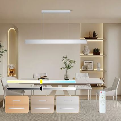 Brilagi - Candeeiro suspenso LED com regulação SLIMLINE LED/40W/230V 3000-6000K prateado + comando