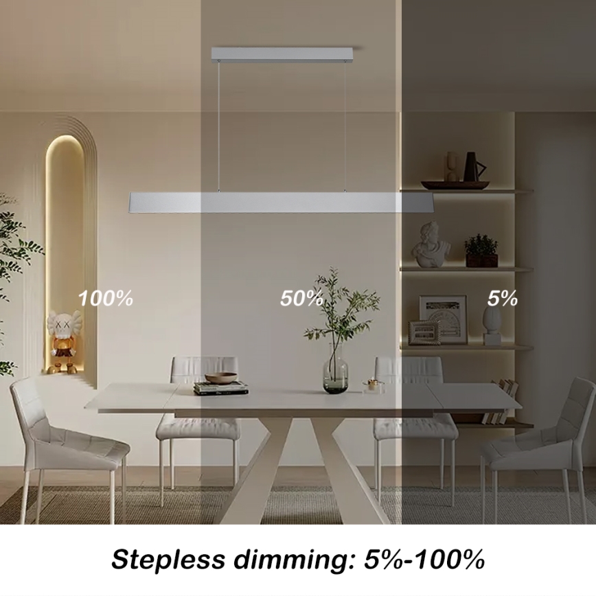 Brilagi - Candeeiro suspenso LED com regulação SLIMLINE LED/40W/230V 3000-6000K prateado + comando