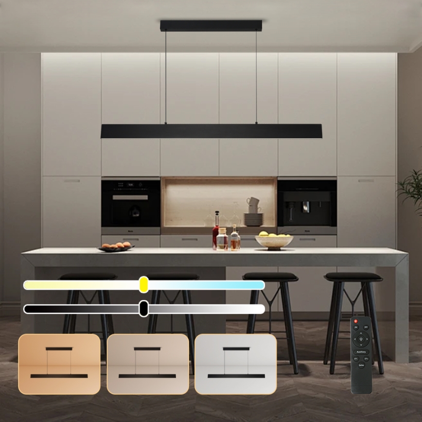 Brilagi - Candeeiro suspenso LED com regulação SLIMLINE LED/40W/230V 3000-6000K preto + comando