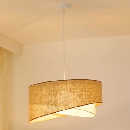 Brilagi - Candeeiro suspenso LED LYRA 1xE27/15W/230V bege/creme