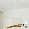 Brilagi - Candeeiro suspenso LED LYRA 1xE27/15W/230V branco/bege/dourado