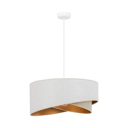 Brilagi - Candeeiro suspenso LED LYRA 1xE27/15W/230V branco/bege/dourado