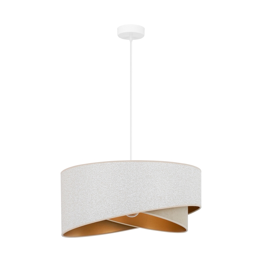 Brilagi - Candeeiro suspenso LED LYRA 1xE27/15W/230V branco/bege/dourado