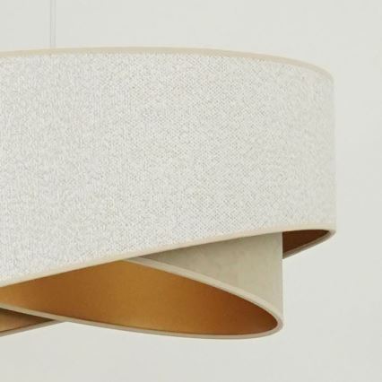 Brilagi - Candeeiro suspenso LED LYRA 1xE27/15W/230V branco/bege/dourado