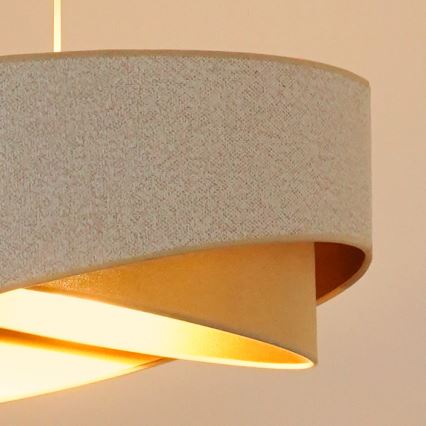 Brilagi - Candeeiro suspenso LED LYRA 1xE27/15W/230V branco/bege/dourado