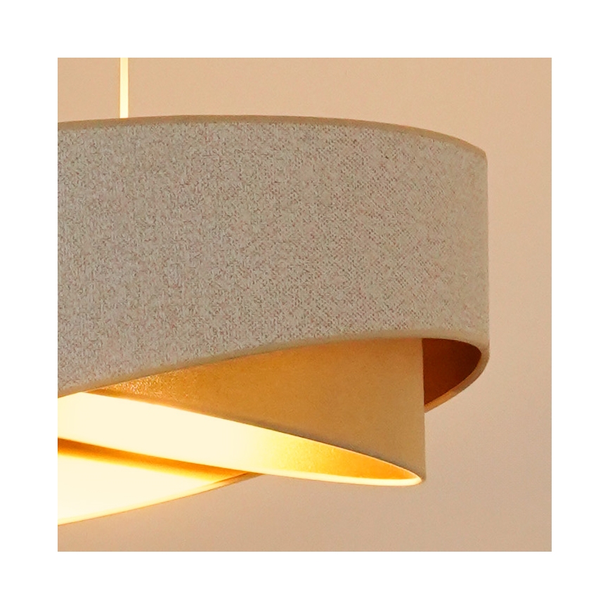 Brilagi - Candeeiro suspenso LED LYRA 1xE27/15W/230V branco/bege/dourado