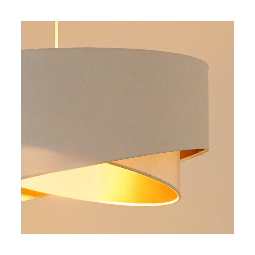 Brilagi - Candeeiro suspenso LED LYRA 1xE27/15W/230V branco/dourado
