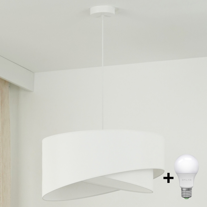 Brilagi - Candeeiro suspenso LED LYRA 1xE27/15W/230V branco