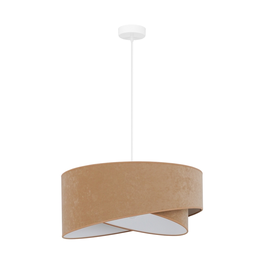 Brilagi - Candeeiro suspenso LED LYRA 1xE27/15W/230V castanho/branco