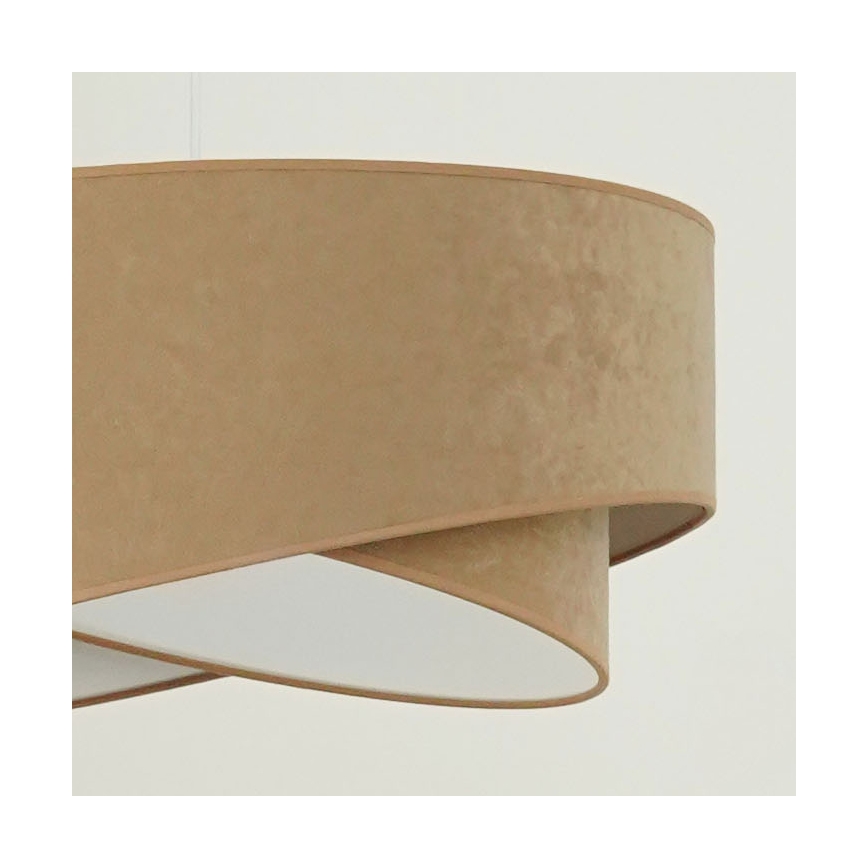 Brilagi - Candeeiro suspenso LED LYRA 1xE27/15W/230V castanho/branco